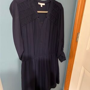 DR2 Navy Pleated Mini Dress